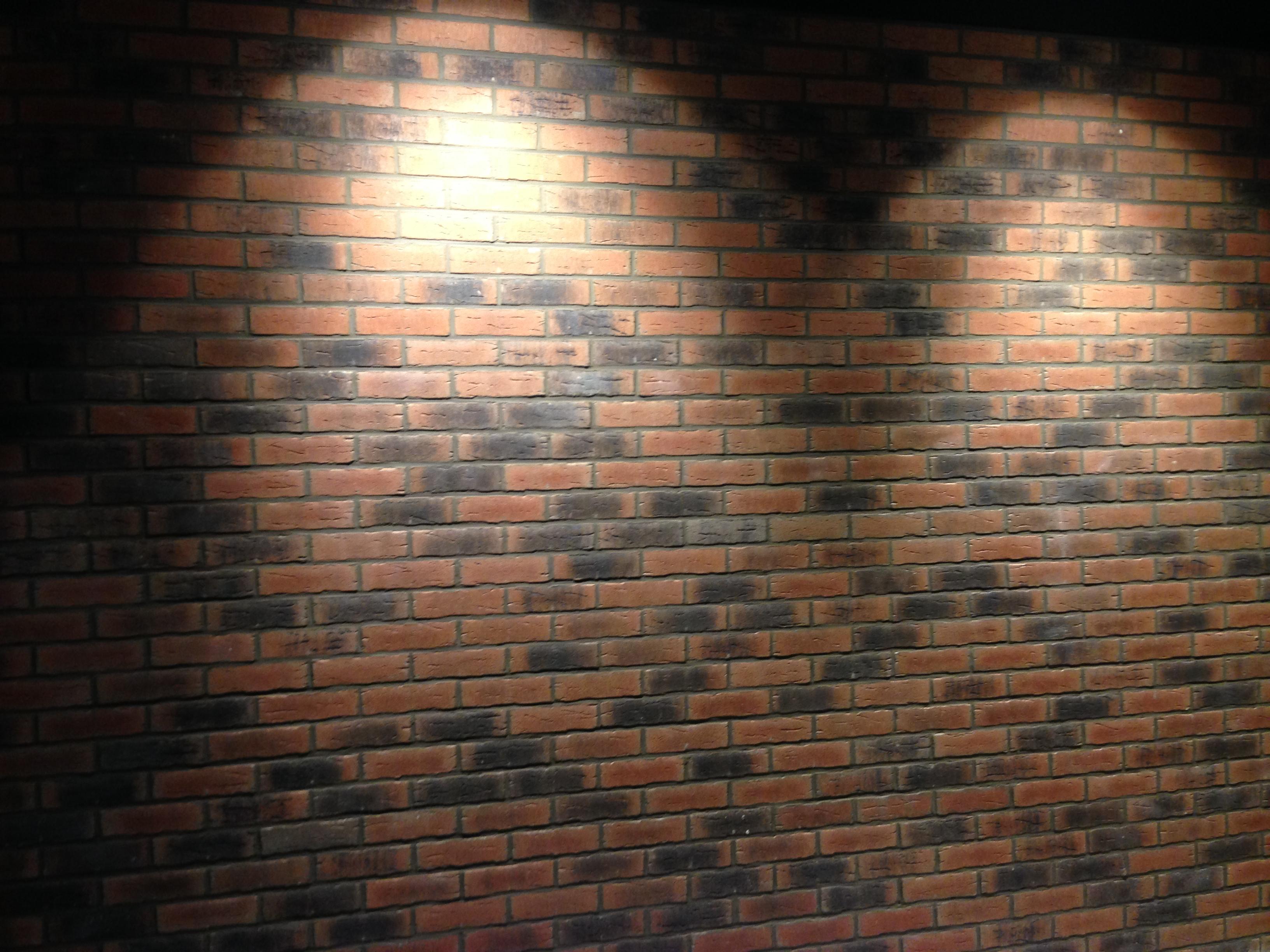 McFit Dortmund – Detailansicht der Klinkerriemchen mit Beleuchtung